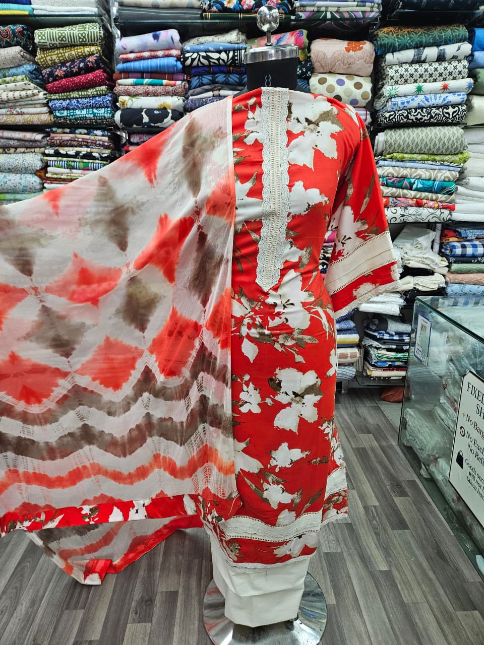 Designer Suit Set with Tie & Dye Dupatta - Image 2