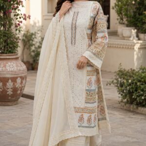 Nooré Pakistani Cotton Lace Work Suit Set