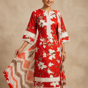 Designer Suit Set with Tie & Dye Dupatta