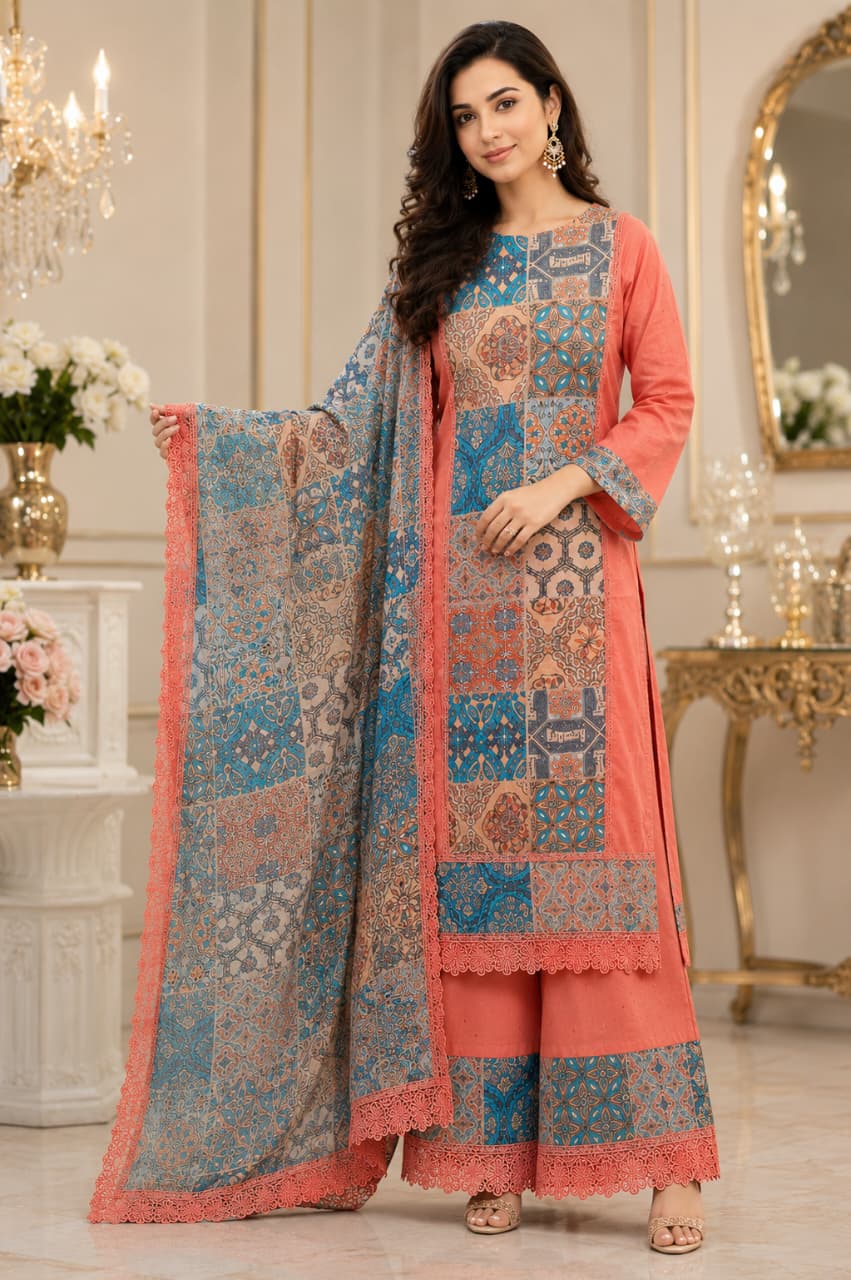 Pure Cotton Lawn Digital Print Suit Set